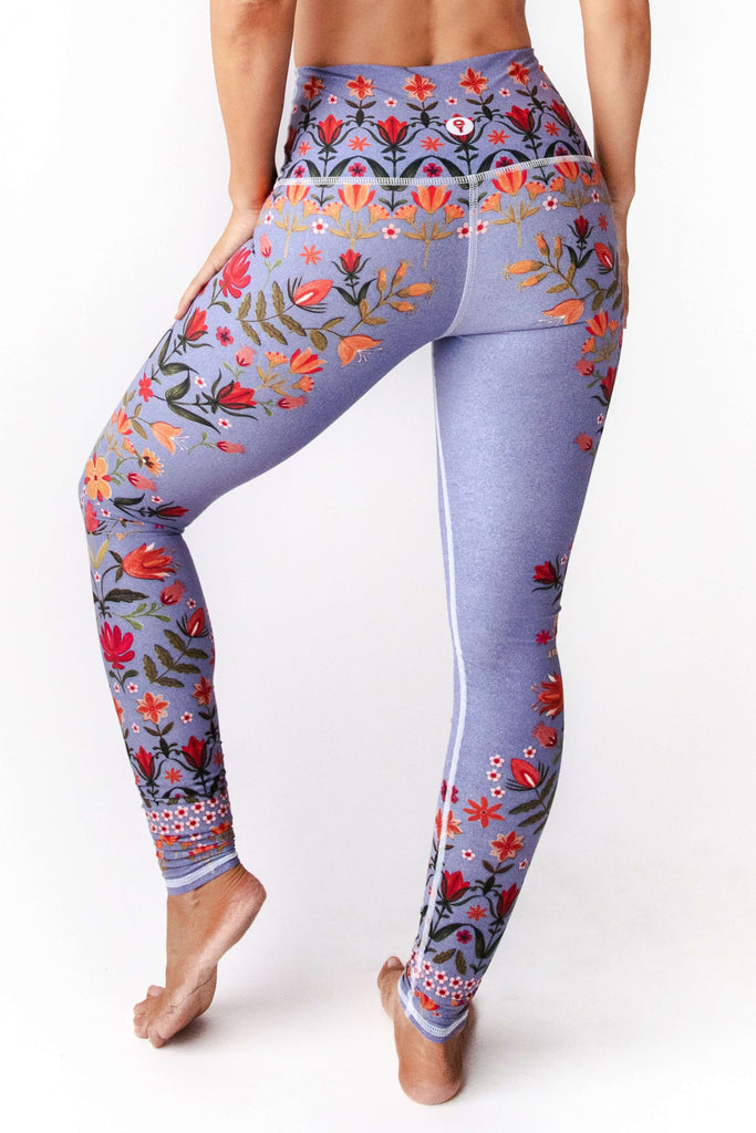 Lavender Love Printed Yoga Leggings back