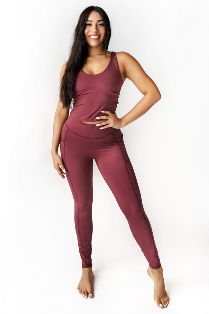 Non Stop Legging in Maroon full