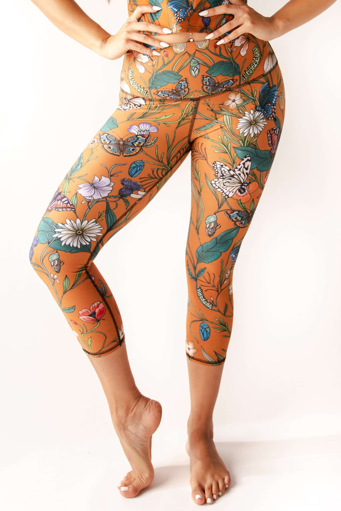 Emerge Printed Yoga Crops front