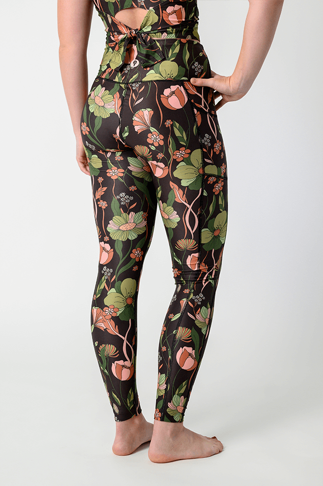 Botanical Garden Printed Yoga Leggings  back