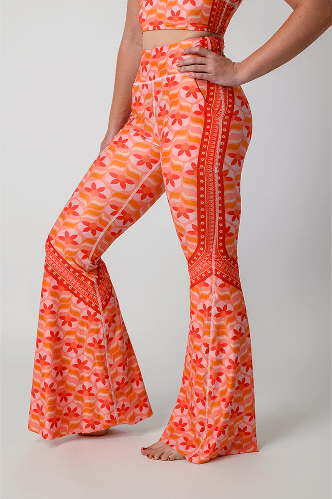 Peach Out Printed Bell Bottoms 2.0 front