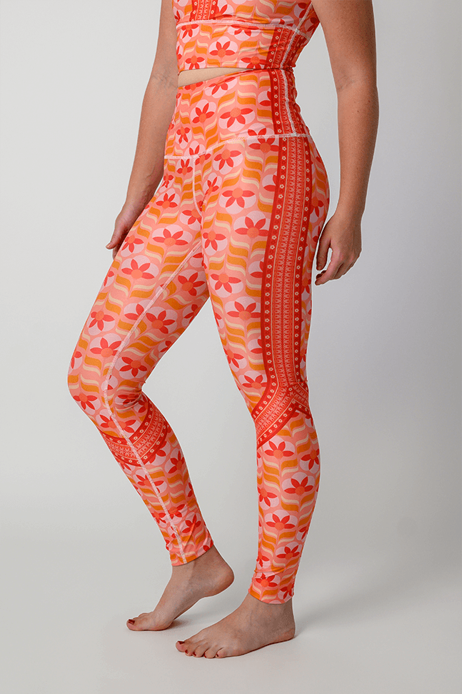 Peach Out Printed Yoga Leggings side