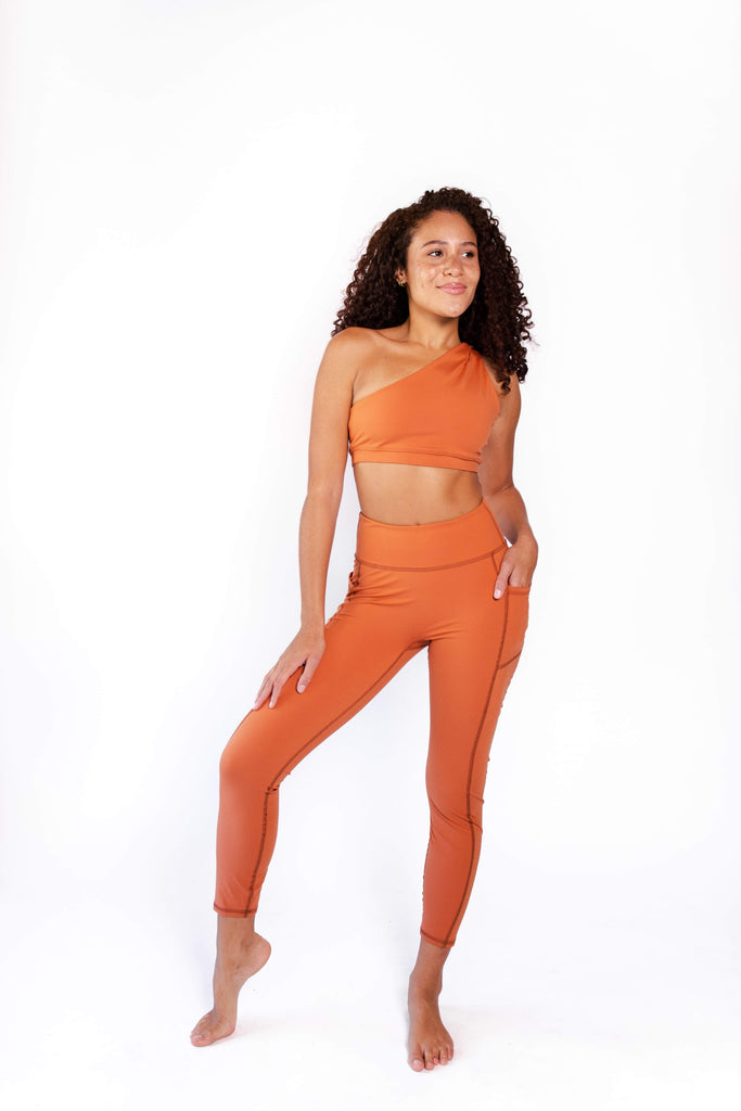 Non Stop Legging in Burnt Orange front close