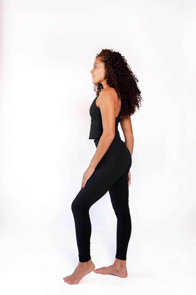 Non Stop Legging in Jet Black side back