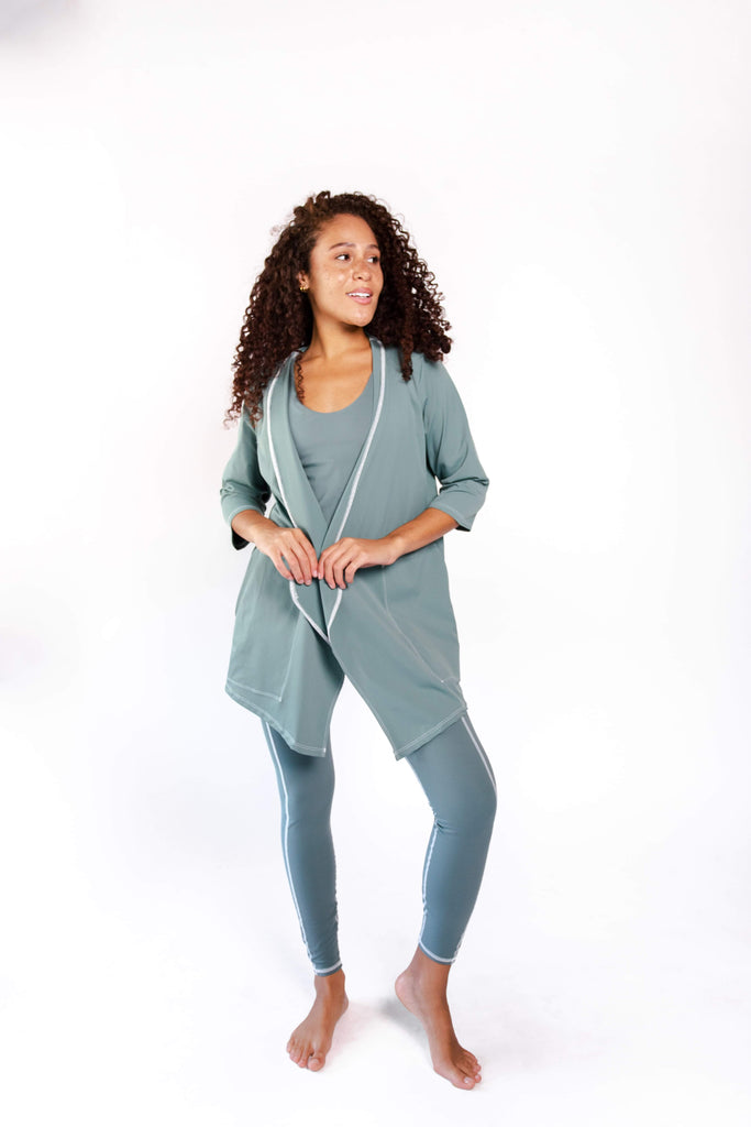 Roam Free Jacket in Sage Green front open