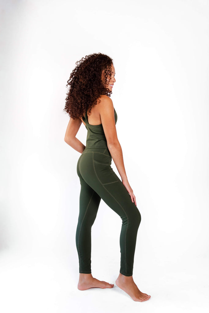 Non Stop Legging in Forest Green side