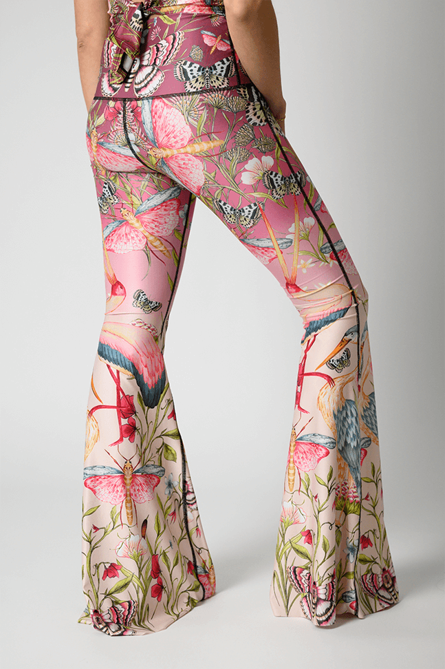 Pretty In Pink Printed Bell Bottoms back