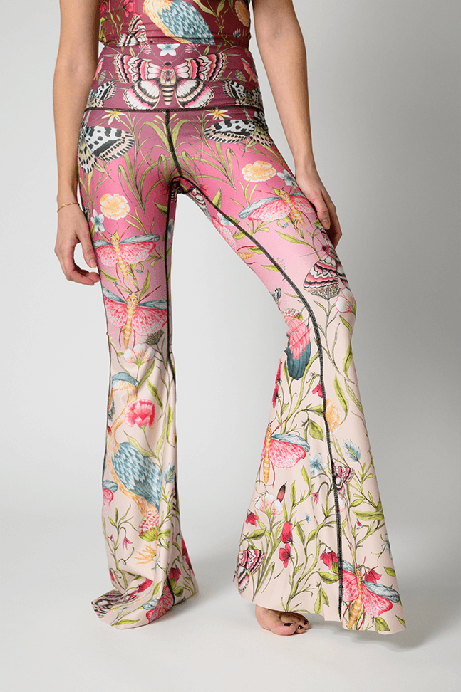 Pretty In Pink Printed Bell Bottoms front