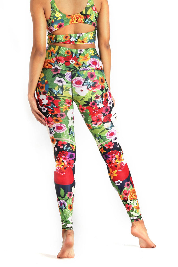 Kahlo Printed Yoga Leggings Back Side