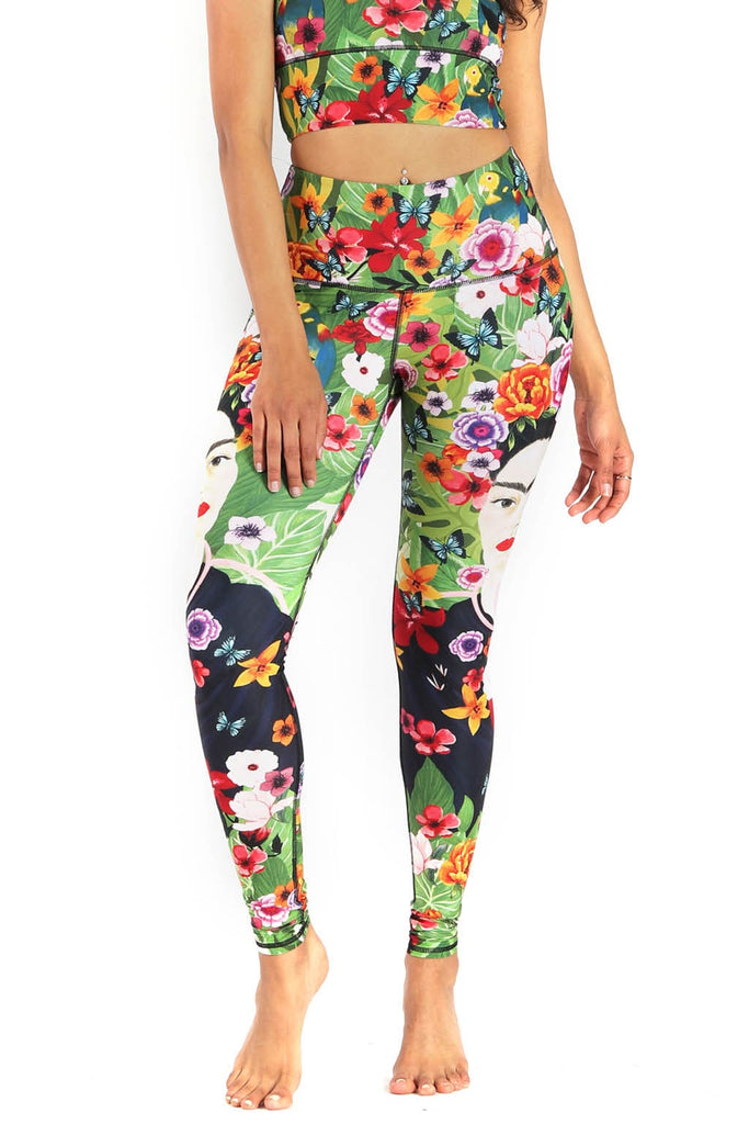 Kahlo Printed Yoga Leggings Front