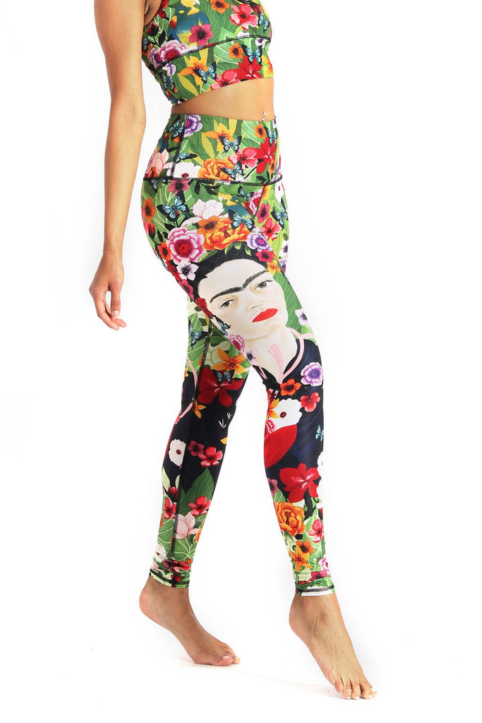 Kahlo Printed Yoga Leggings Right Side