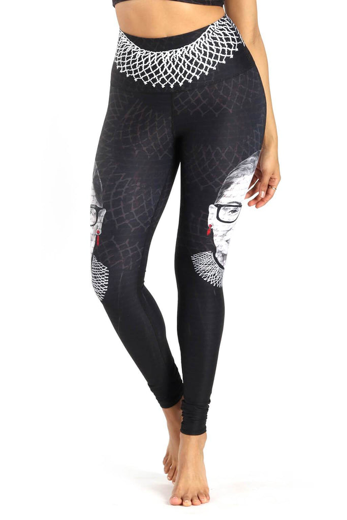 Notorious RBG Printed Yoga Leggings Front View