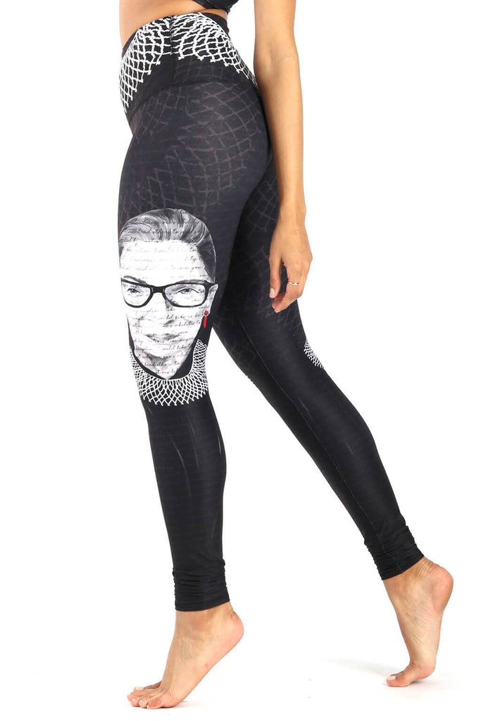 Notorious RBG Printed Yoga Leggings Left Side View