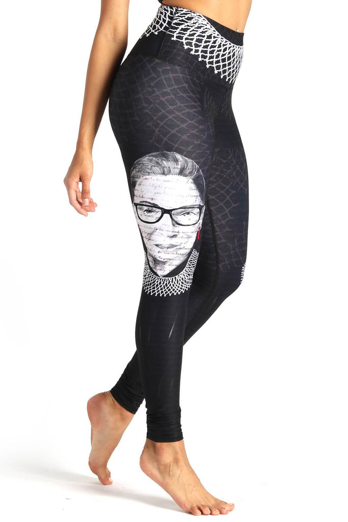 Notorious RBG Printed Yoga Leggings Side View