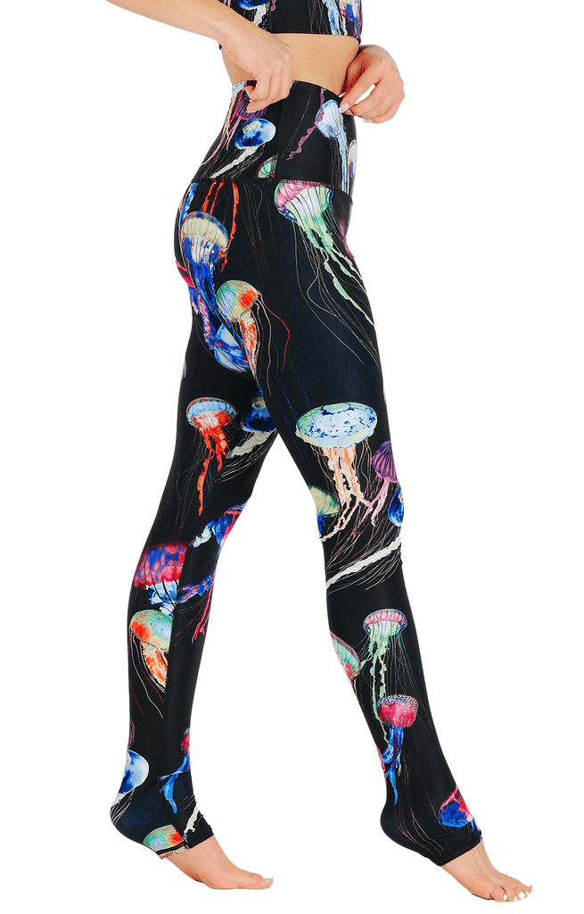 Electric Flow Printed Yoga Leggings Side View