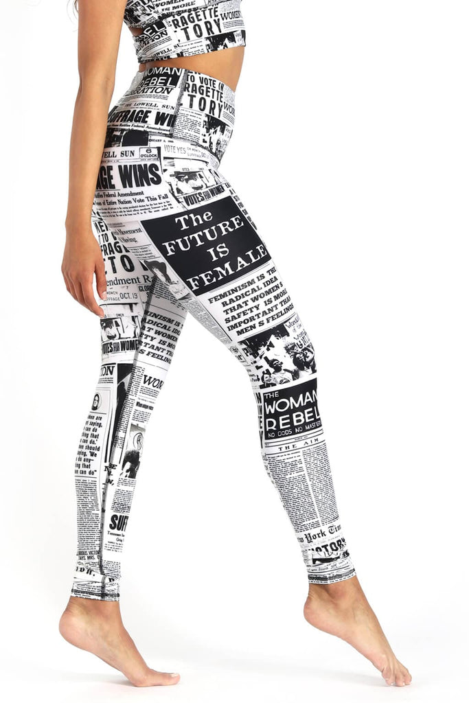 FEMINIST NEWS LEGGINGS RIGHT VIEW