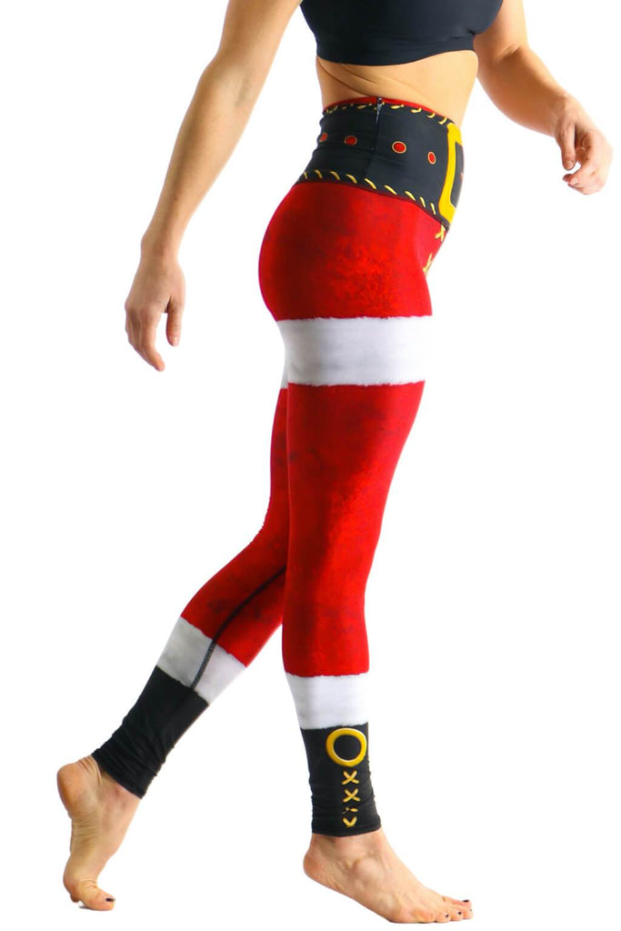 Yoga Democracy Squat Proof leggings in SantaCon Eco-friendly print