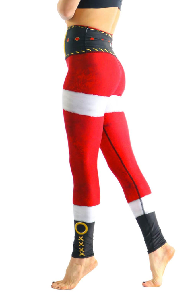 Yoga Democracy Squat Proof leggings in SantaCon Eco-friendly print