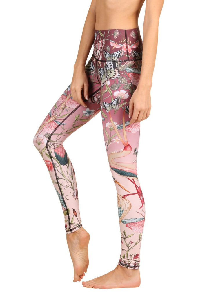 Yoga Democracy Leggings Pretty in Pink Printed Yoga Leggings