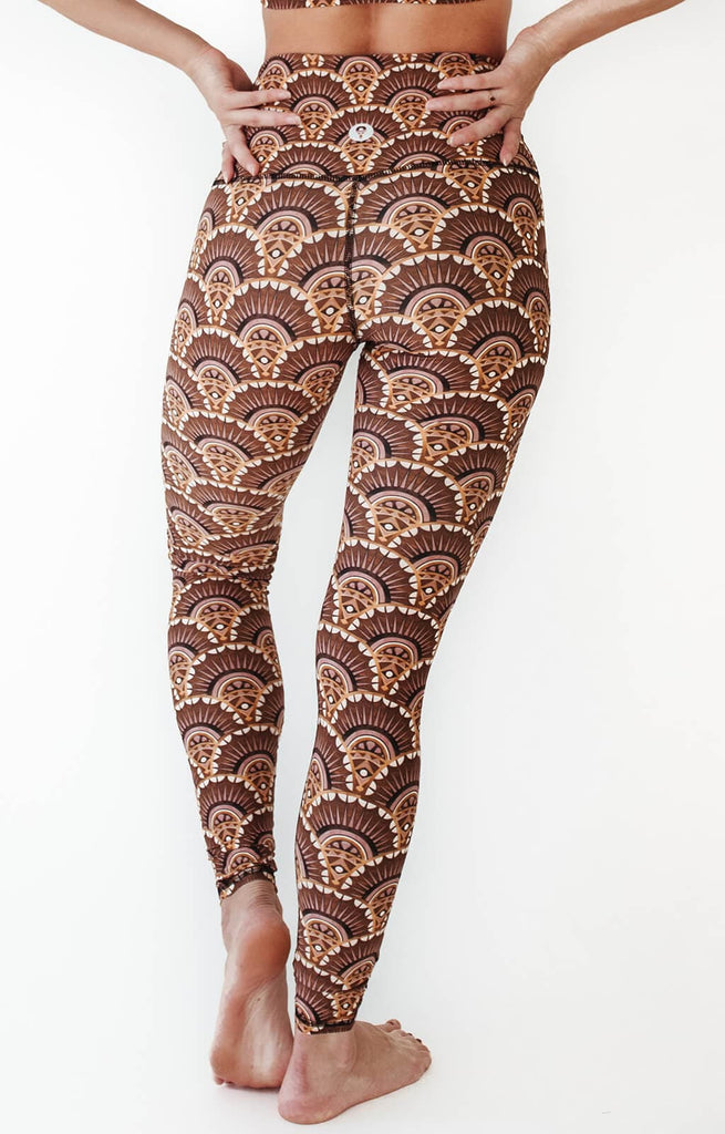 Art Deco Printed Yoga Leggings Back view