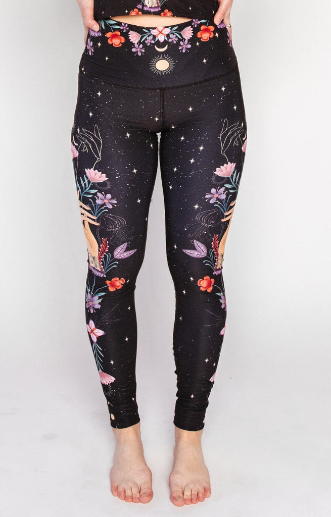 Celestial Timing Printed Yoga Leggings front