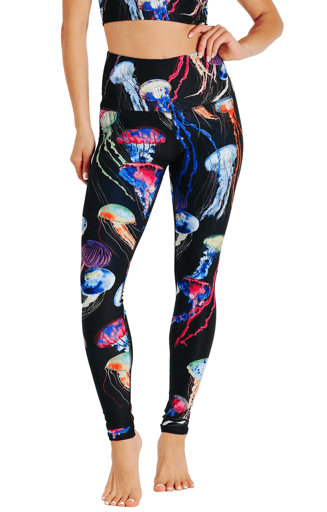 Electric Flow Printed Yoga Leggings Front