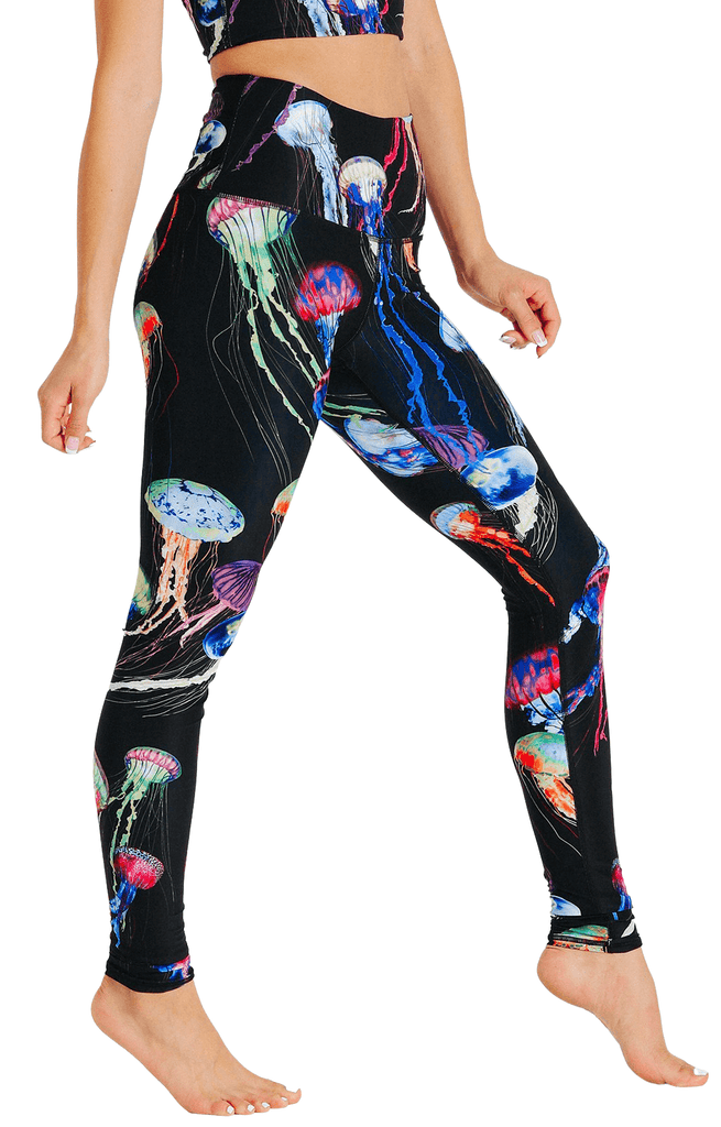 Electric Flow Printed Yoga Leggings Right Side