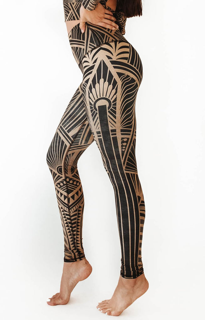 Elegant Empire Printed Yoga Leggings Left