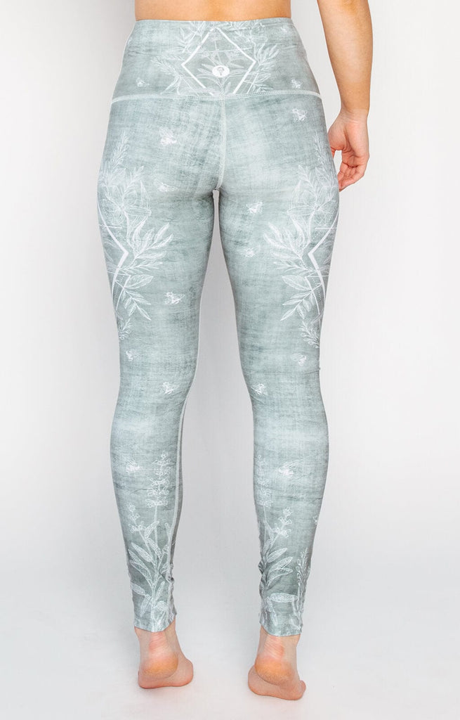 Pure Sage Printed Yoga Leggings back