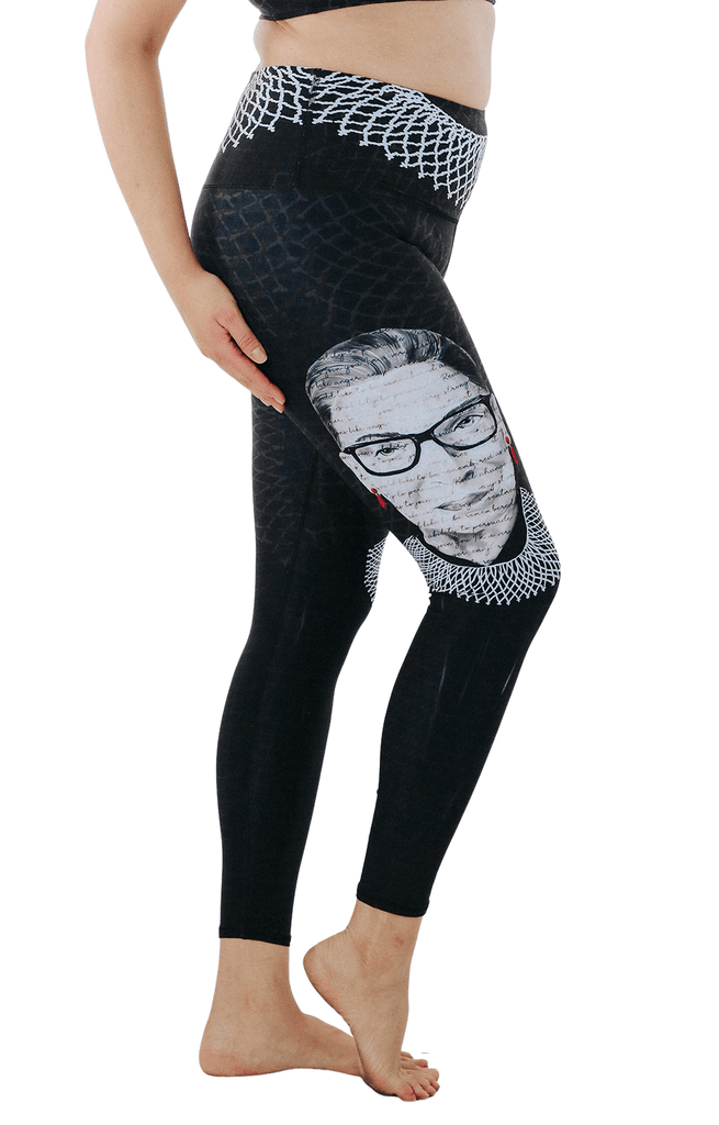 Notorious RBG Printed Yoga Leggings Plus Side