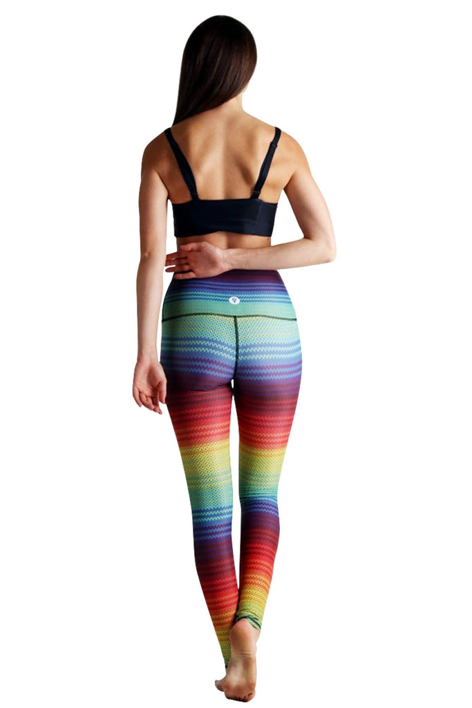 Yoga Democracy Leggings Rainbow Stripe Printed Yoga Leggings