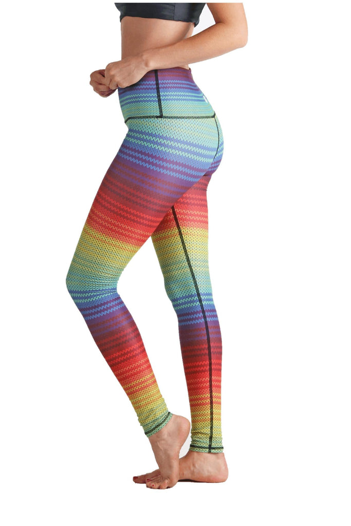 Yoga Democracy Leggings Rainbow Stripe Printed Yoga Leggings