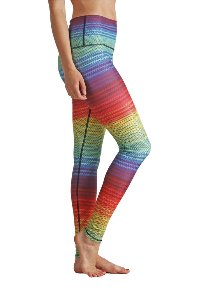 Yoga Democracy Leggings Rainbow Stripe Printed Yoga Leggings