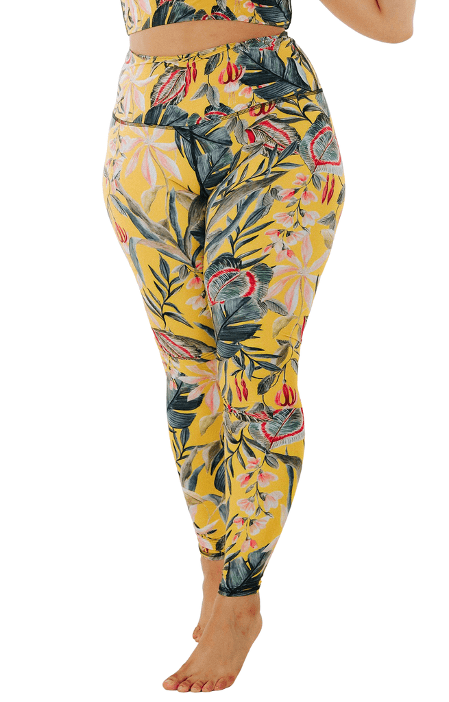 Curry Up Printed Yoga Leggings Plus Sise