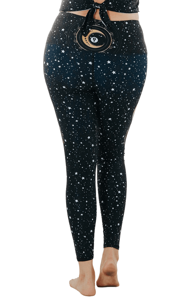 Fortune Teller Printed Yoga Leggings Plus Size Back