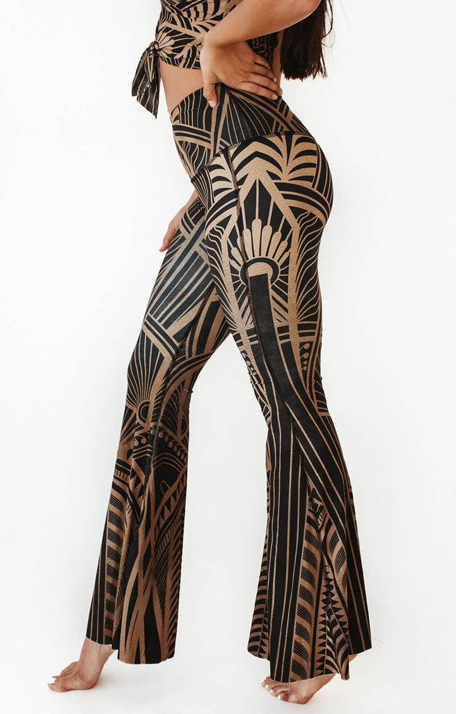 Elegant Empire Printed Bell Bottoms left