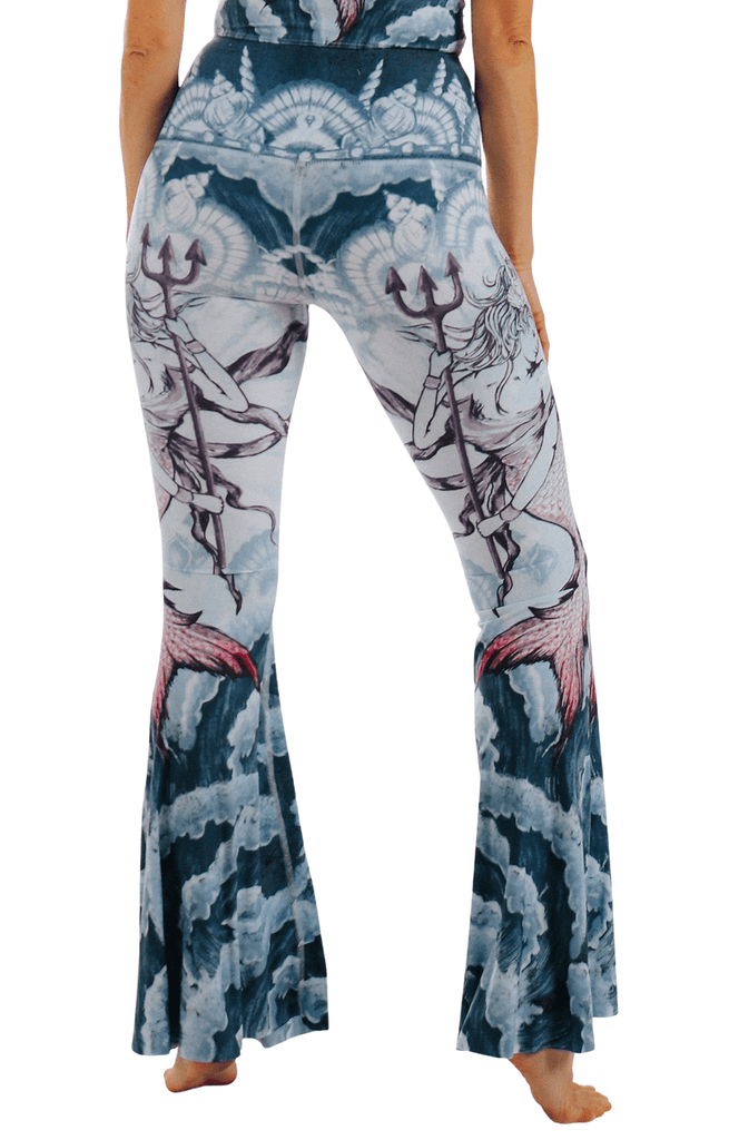 Sea Goddess Printed Bell Bottoms Back