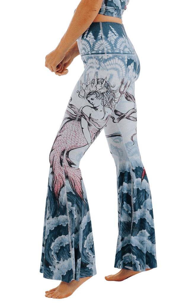 Sea Goddess Printed Bell Bottoms Side