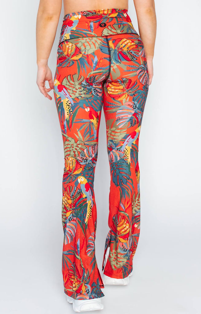 Split Flare Pant In Tropical Paradise back