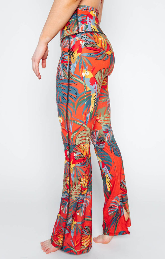 Split Flare Pant In Tropical Paradise left