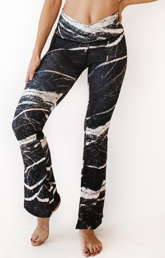 Split Flare Pant In River Rock Front