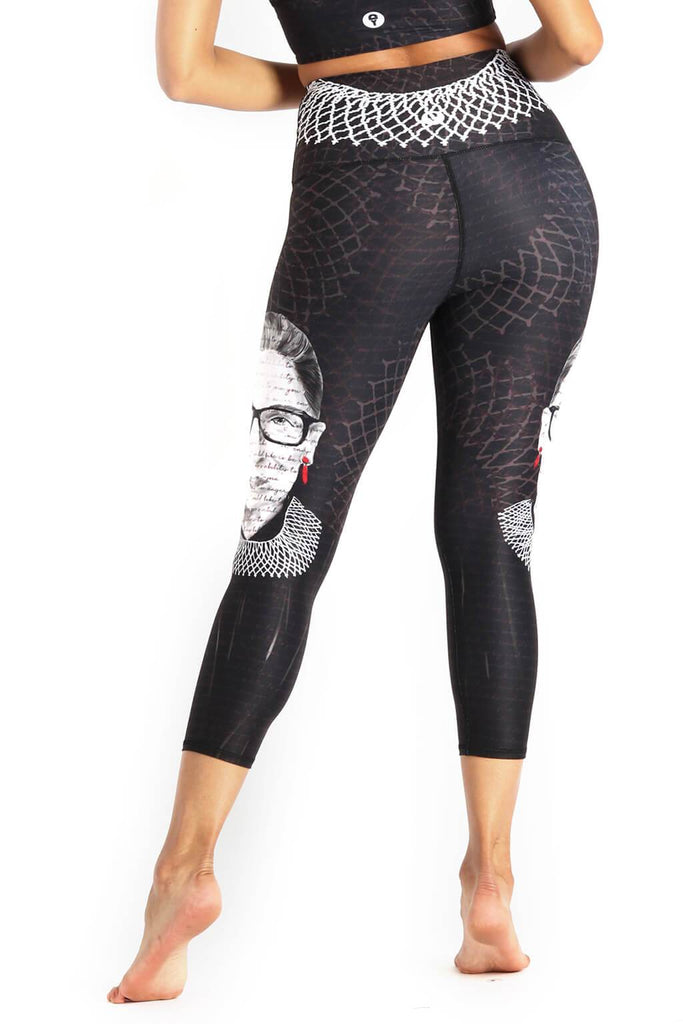 Notorious RBG Printed Yoga Crops Back View