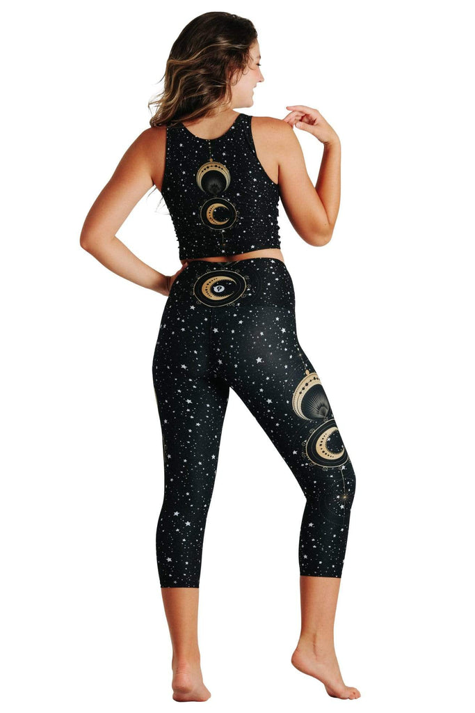 Yoga Democracy Leggings Fortune Teller Printed Yoga Crops