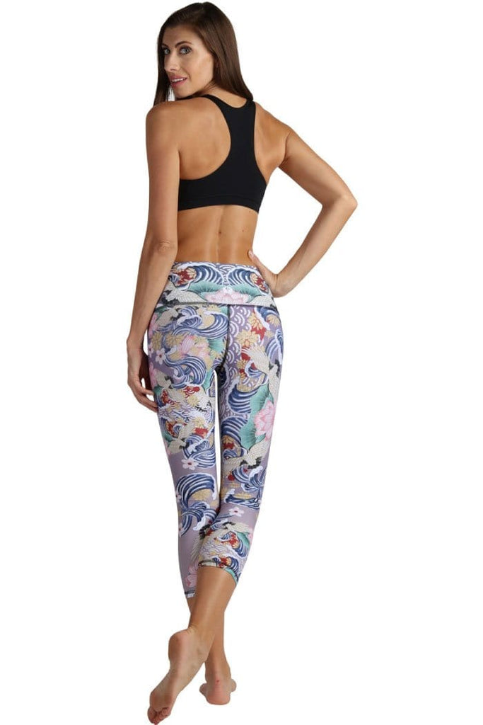 Yoga Democracy Leggings Zen Water Garden Printed Yoga Crops