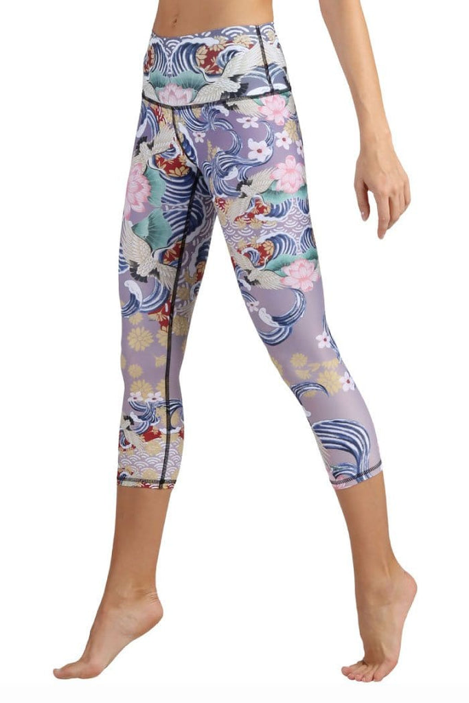 Yoga Democracy Leggings Zen Water Garden Printed Yoga Crops