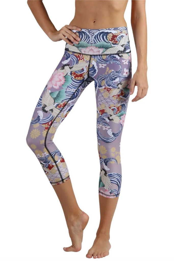 Yoga Democracy Leggings Zen Water Garden Printed Yoga Crops