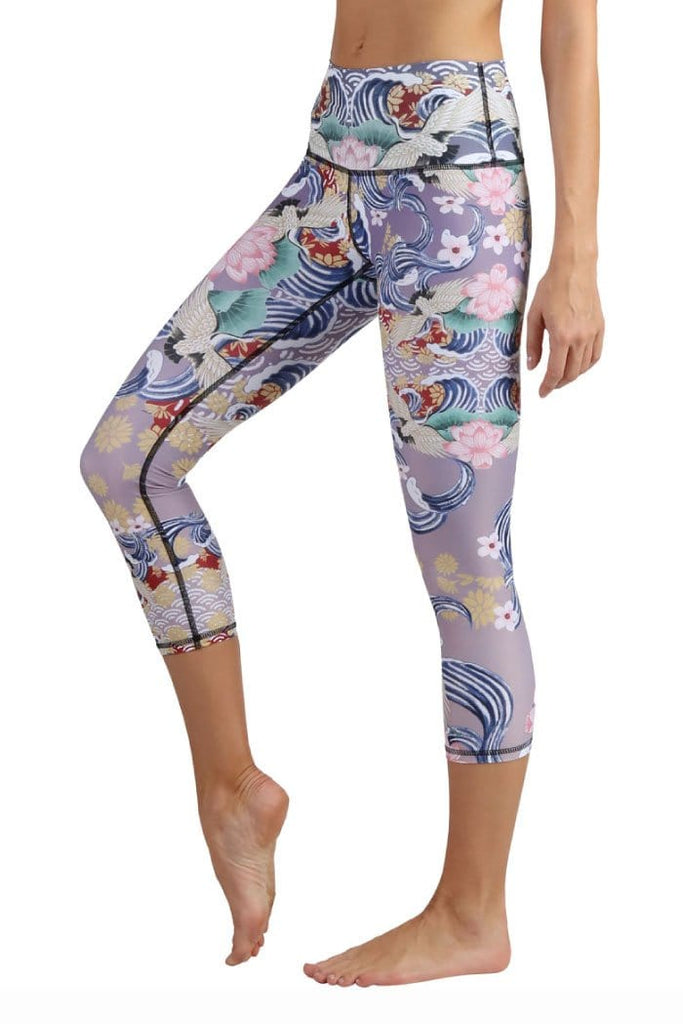 Yoga Democracy Leggings Zen Water Garden Printed Yoga Crops