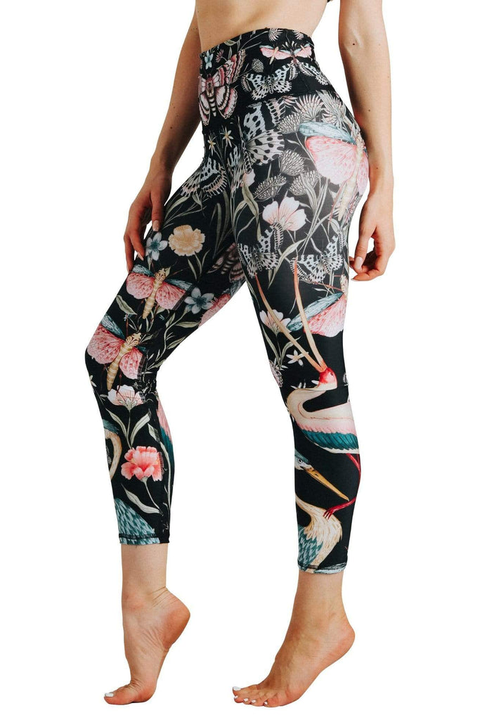 Yoga Democracy Leggings Pretty In Black Printed Yoga Crops