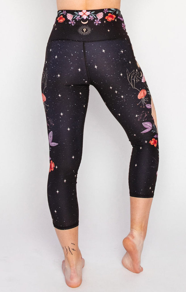 Celestial Timing Printed Yoga Crops back