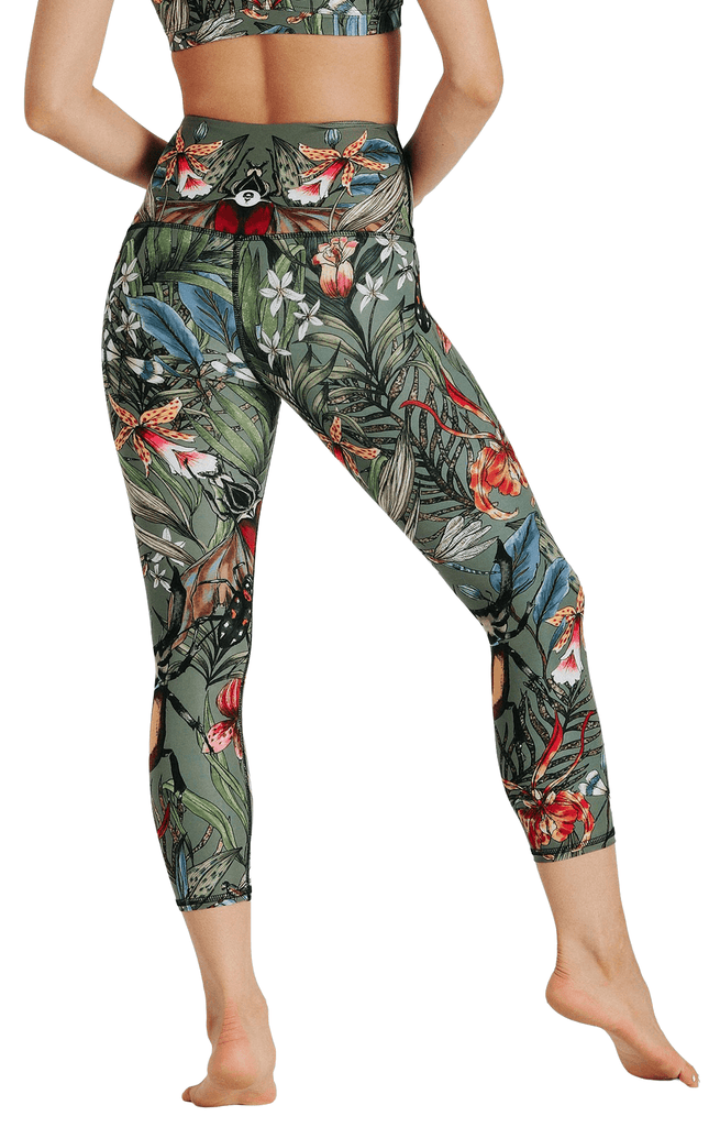 Green Thumb Printed Yoga Crops Back 